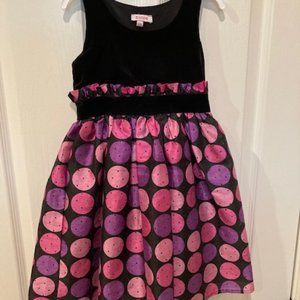Poka dot dress with Black Felt top
